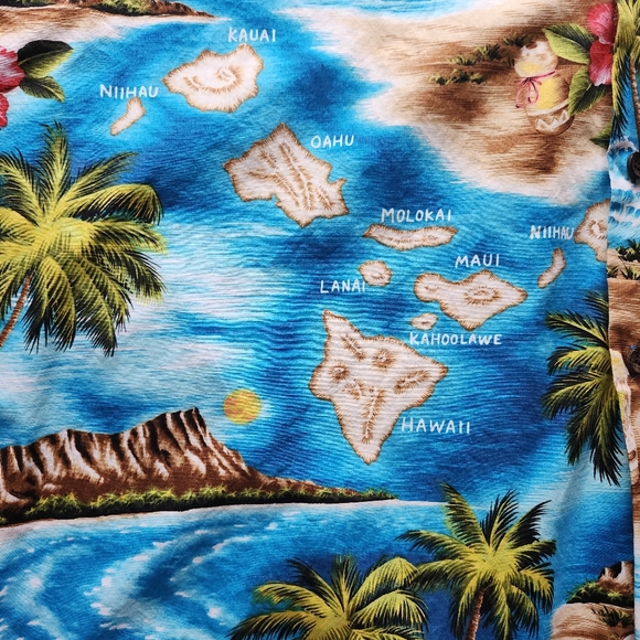 RJC HAWAIIAN ISLANDS/HIBISCUS COTTON BUTTON HAWAIIAN SHIRT, MENS SIZE 4XL  EUC. - Picture 5 of 10